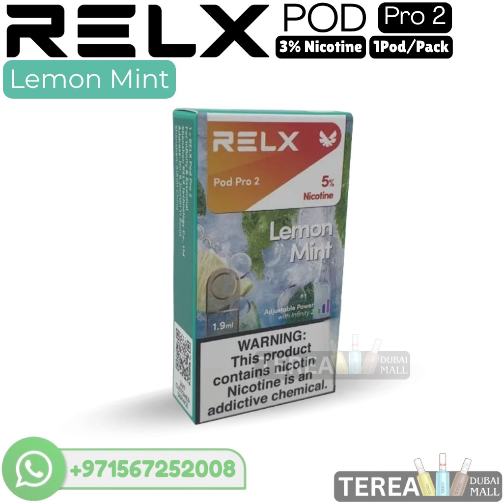 Buy RELX Lemon Mint Pro 2 Pod 3% Nicotine – 1 Piece/Pack in Dubai Buy RELX Lemon Mint Pro 2 Pod 3% Nicotine – 1 Piece/Pack in Dubai