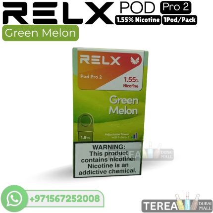 Buy RELX Green Melon Pro 2 Pod 3% Nicotine – 1 Piece/Pack in Dubai