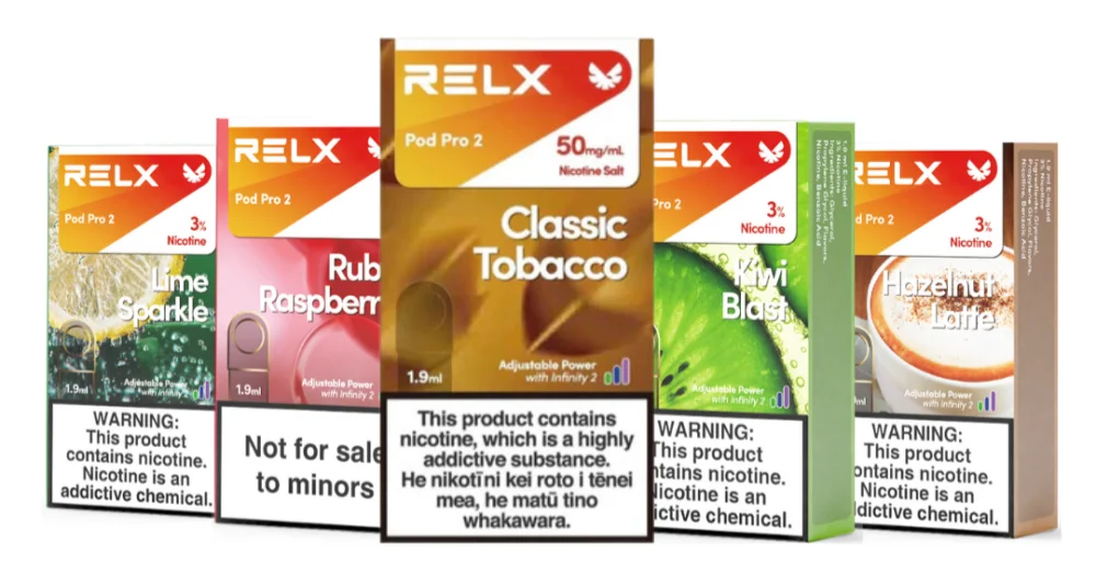 RELX Pod Pro 2 all the flavor options in Dubai