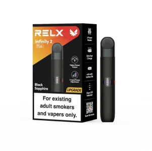 RELX Black Sapphire Infinity 2 Plus Box Contains