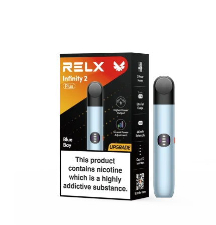 RELX Blue Bay Infinity 2 Plus Box contains