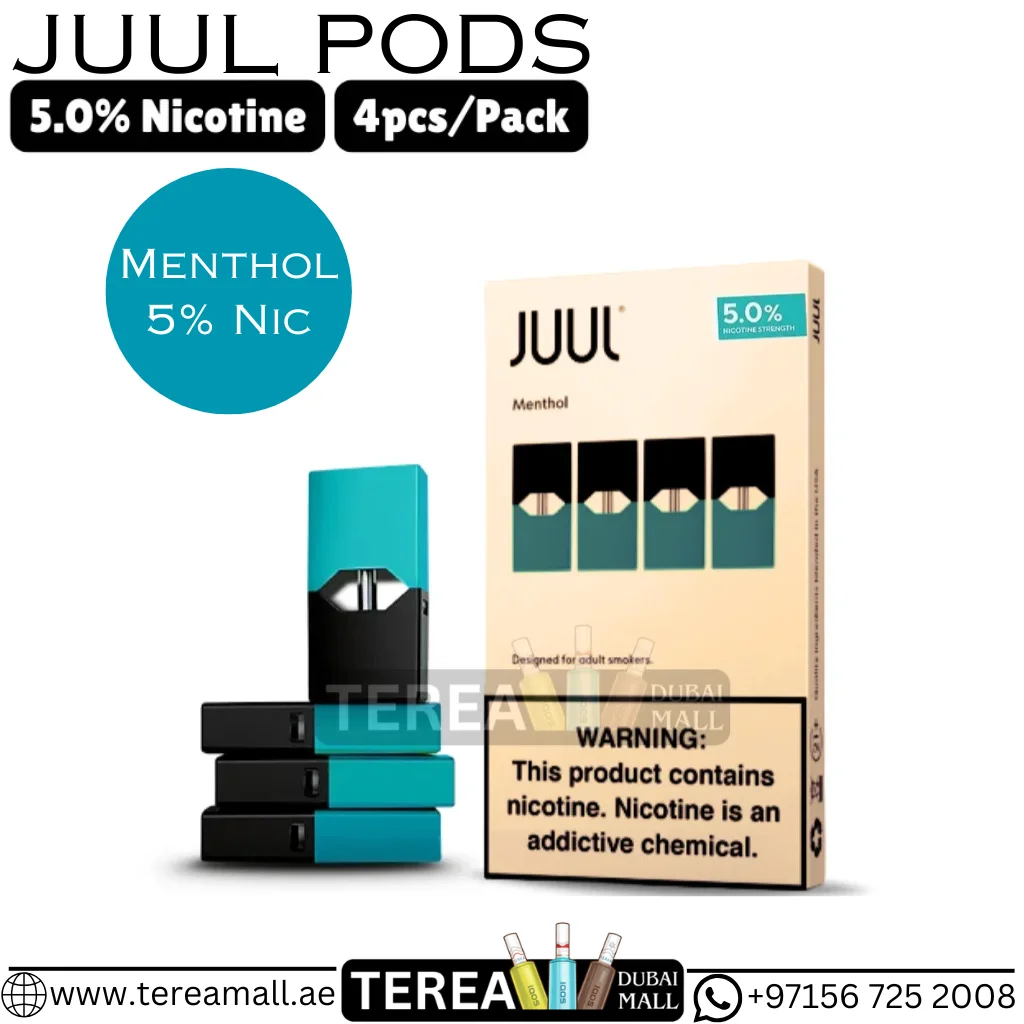JUUL Menthol Pods (5% Nicotine) 4Pcs/Pack in Dubai JUUL Menthol Pods (5% Nicotine) 4Pcs/Pack in Dubai