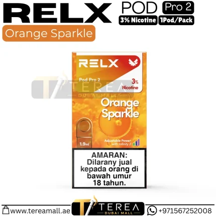 Buy RELX Orange Sparkle Pro 2 Pod 3% Nicotine – 1 Piece/Pack in Dubai