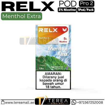 Buy RELX Menthol Extra Pro 2 Pod 3% Nicotine – 1 Piece/Pack in Dubai