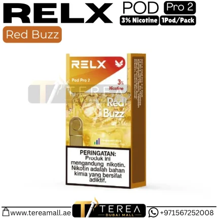Buy RELX Red Buzz Pro 2 Pod 3% Nicotine – 1 Piece/Pack in UAE
