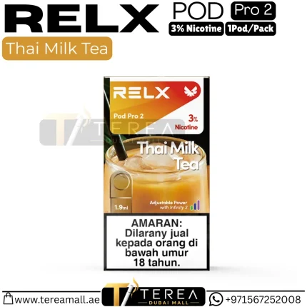 Buy RELX Thai Milk Tea Pro 2 Pod 3% Nicotine – 1 Piece/Pack in Dubai